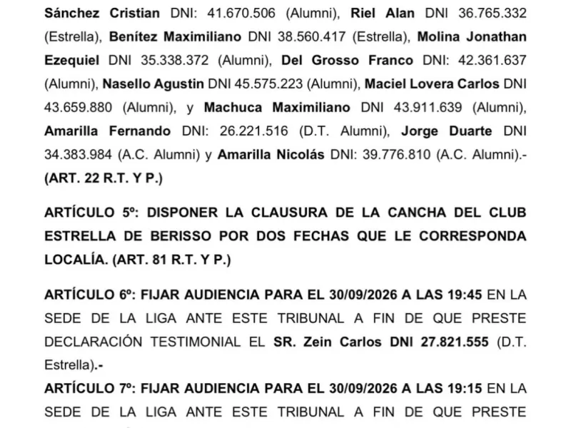 Duras sanciones de la Liga Amateur Platense tras los violento incidentes entre Estrella de Berisso y Alumni