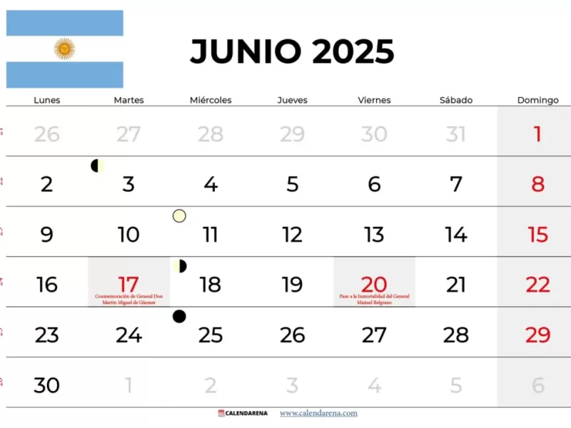 Junio con feriados: se viene una semana laboral de solo tres d&iacute;as