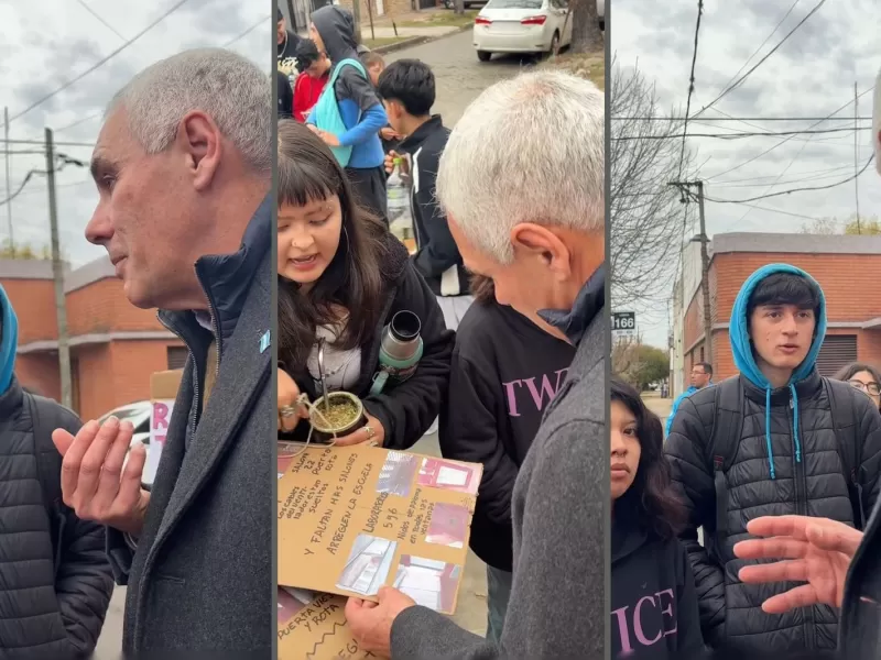Una protesta estudiantil hacia la Municipalidad termin&oacute; con disturbios y agresiones a la fachada