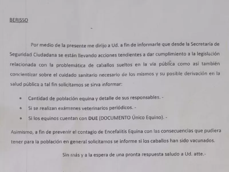 Se avanza con la conformación de un registro único de equinos