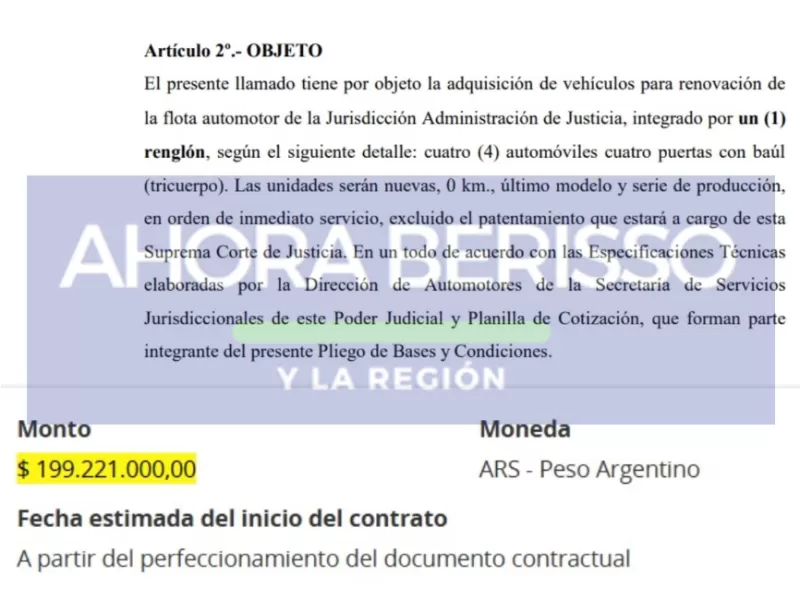 La Suprema Corte bonaerense invertirá 199 millones de pesos en autos de lujo