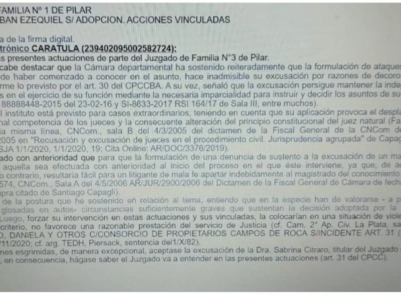 Reclaman intervención urgente en el juzgado de Familia de Pilar