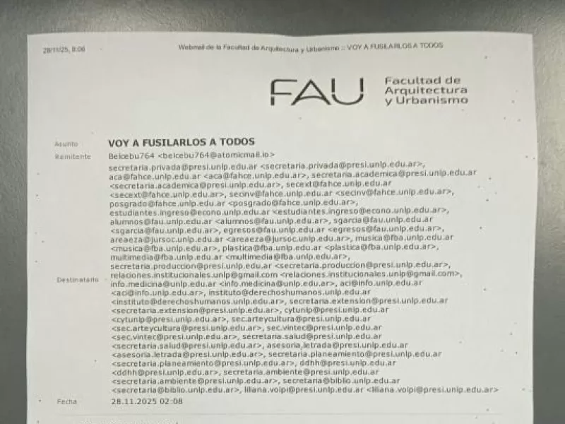 Evacuación en la Facultad de Artes de la UNLP tras una amenaza de tiroteo: el mail que desató la alarma
