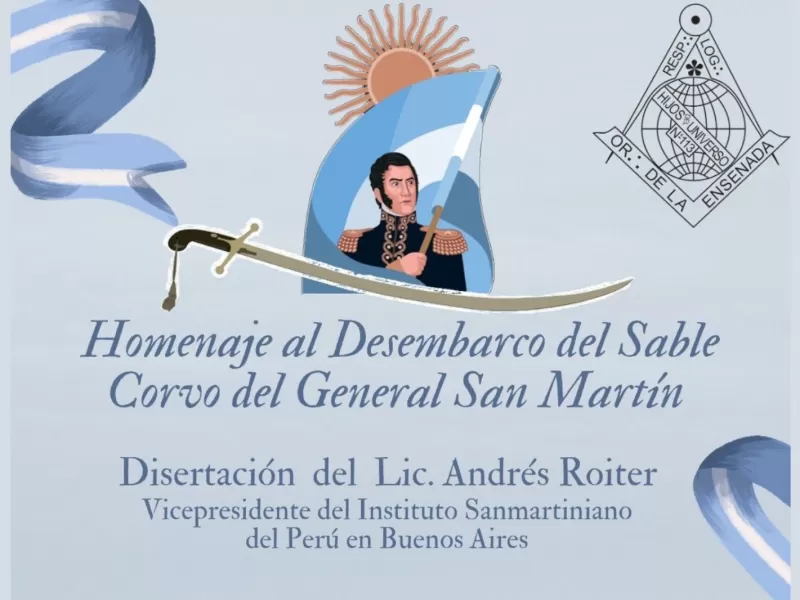 Realizarán en Ensenada un homenaje al desembarco del sable corvo de San Martín