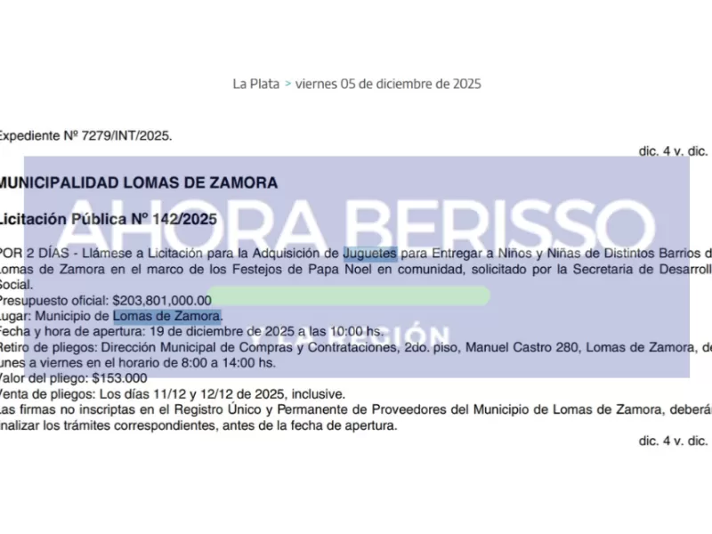 Lomas de Zamora volvi&oacute; a ser noticia por un gasto p&uacute;blico elevado en plena discusi&oacute;n social