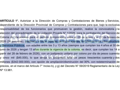 Axel Kicillof avala un programa recreativo solo para hijos de empleados de Infraestructura