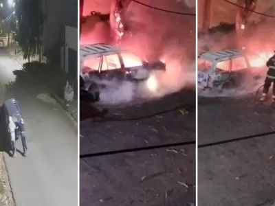 Robaron un auto, lo desmantelaron y lo prendieron fuego en Villa Elvira: el incendio casi alcanza una casa