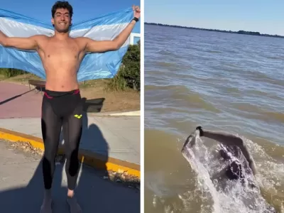 Un nadador berissense cruz&oacute; a nado el R&iacute;o de la Plata y logr&oacute; un desaf&iacute;o hist&oacute;rico